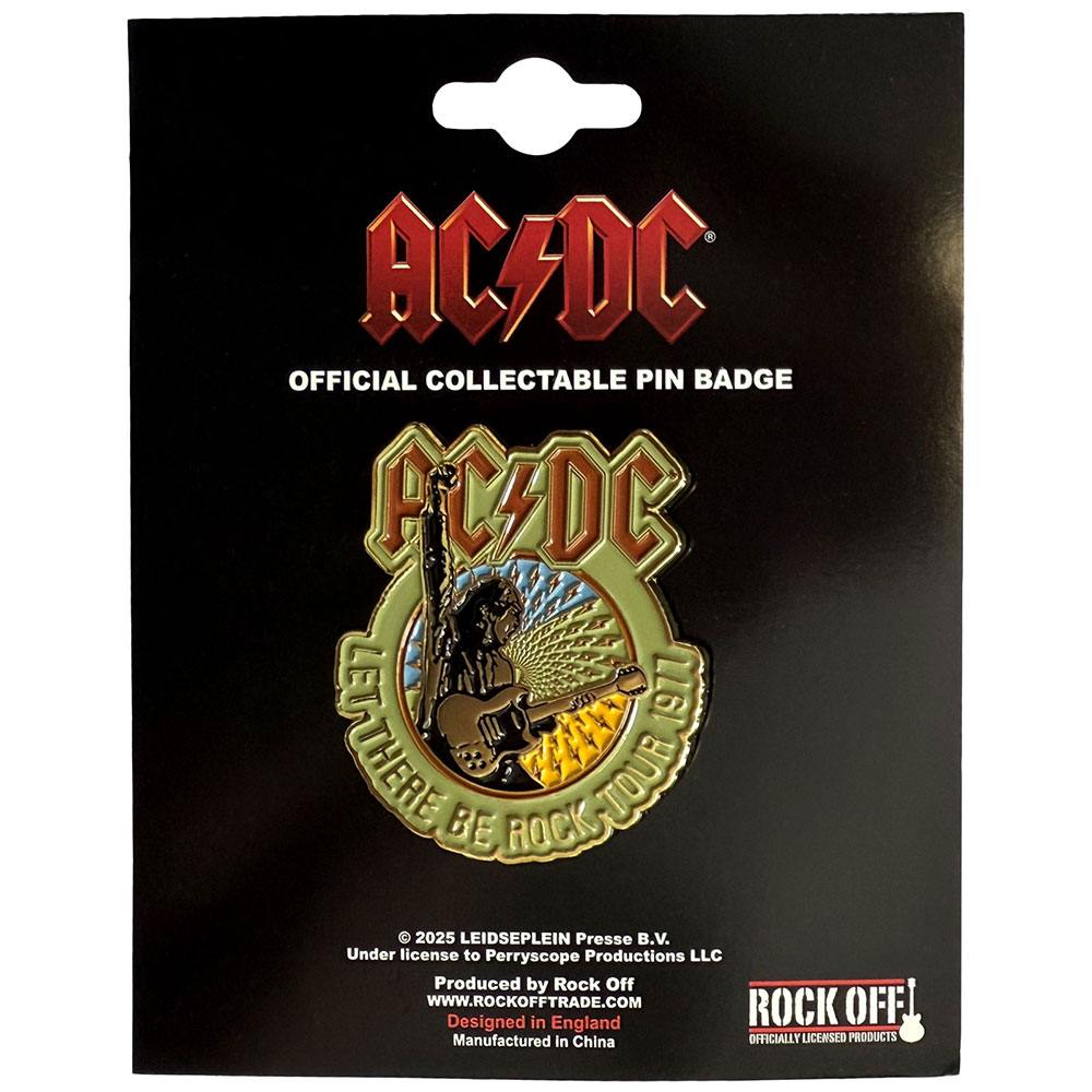 AC/DC - Let There Be Rock Tour '77 Button pin - Goldfarben